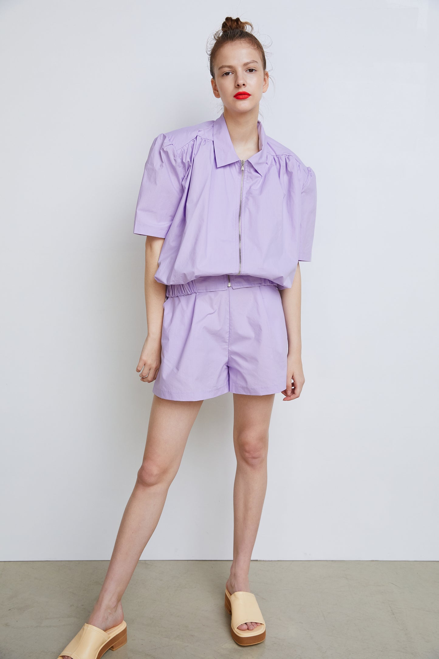 Elastic Waist Shorts, Lavender