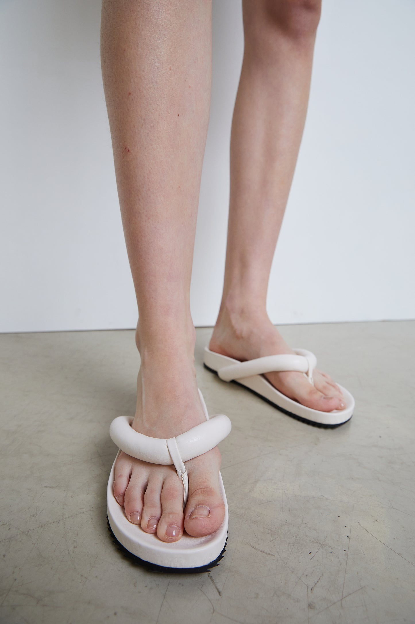 Quilted Strap Sandals, Cream