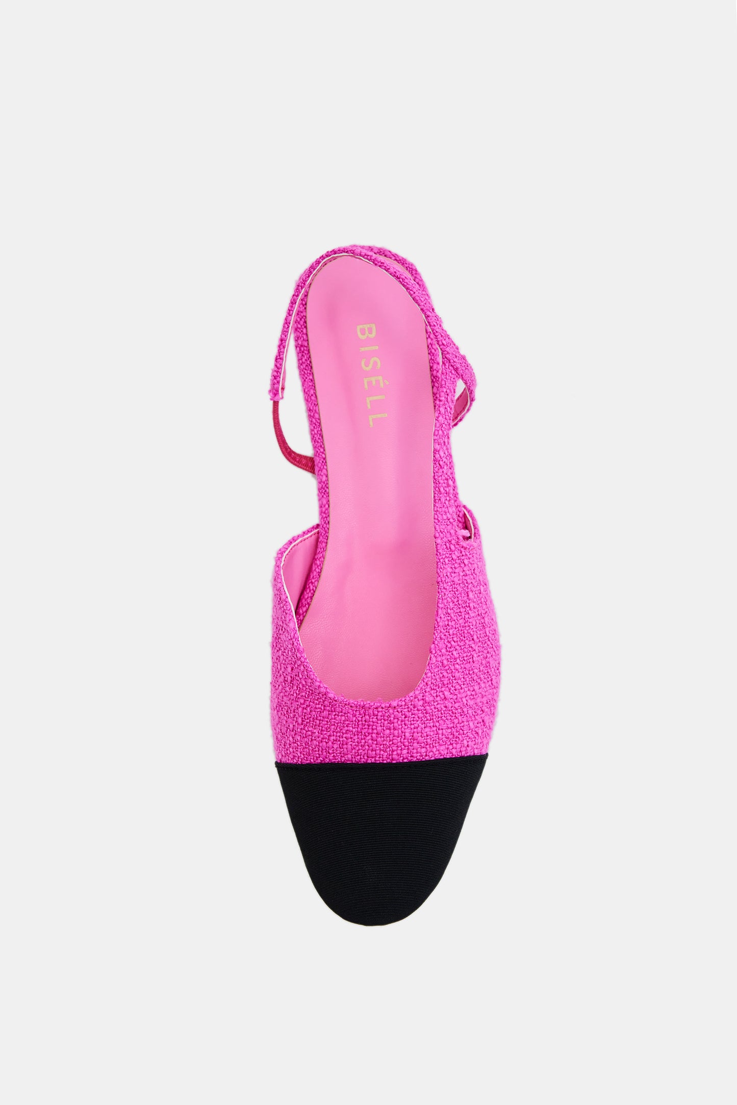 Two Tone Flat Tweed Slingback, Magenta