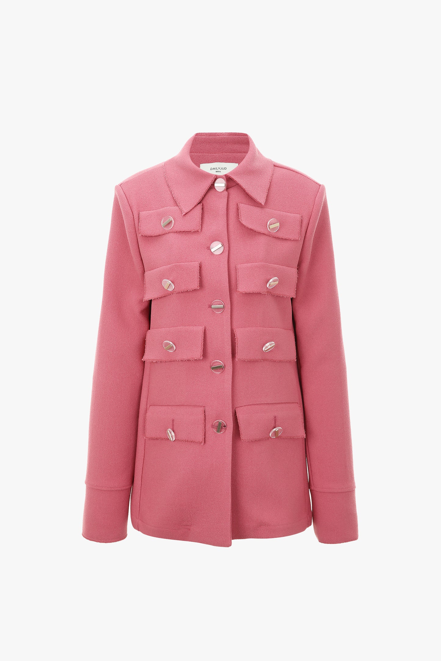 Tweed Jacket With Buttons, Pink