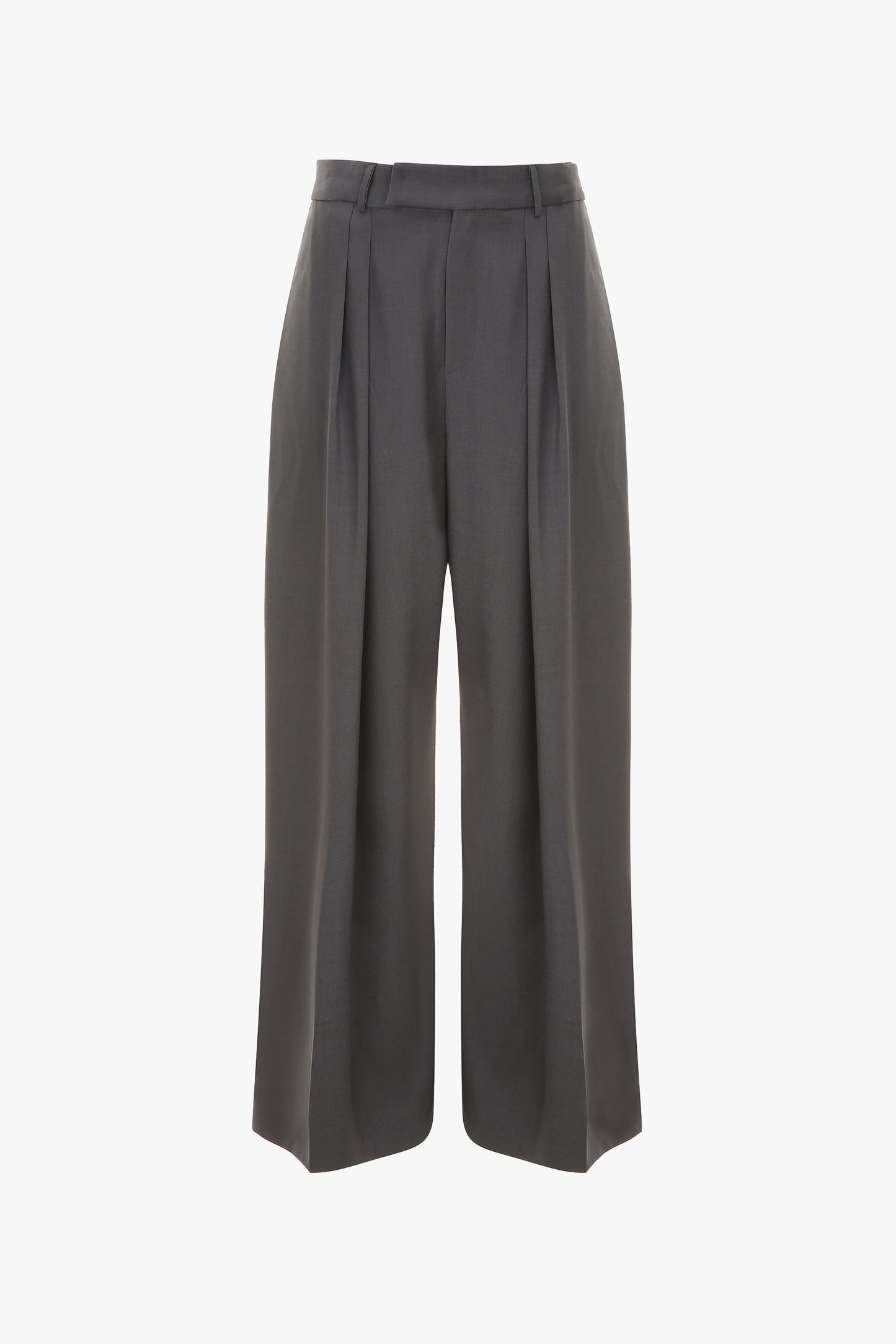 Pleated Wide Trousers, Grey