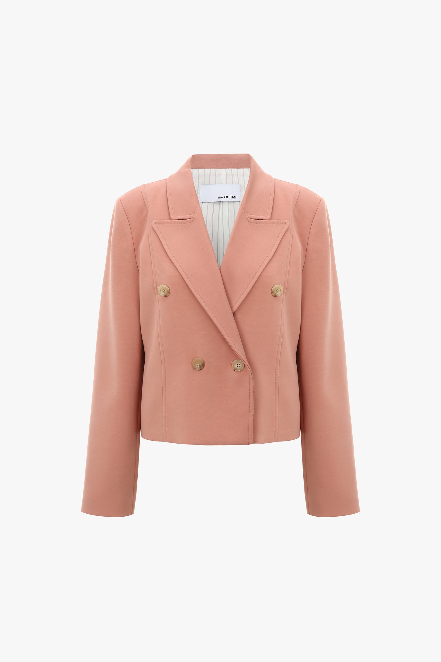Double Breasted Cropped Blazer, Orange Clay