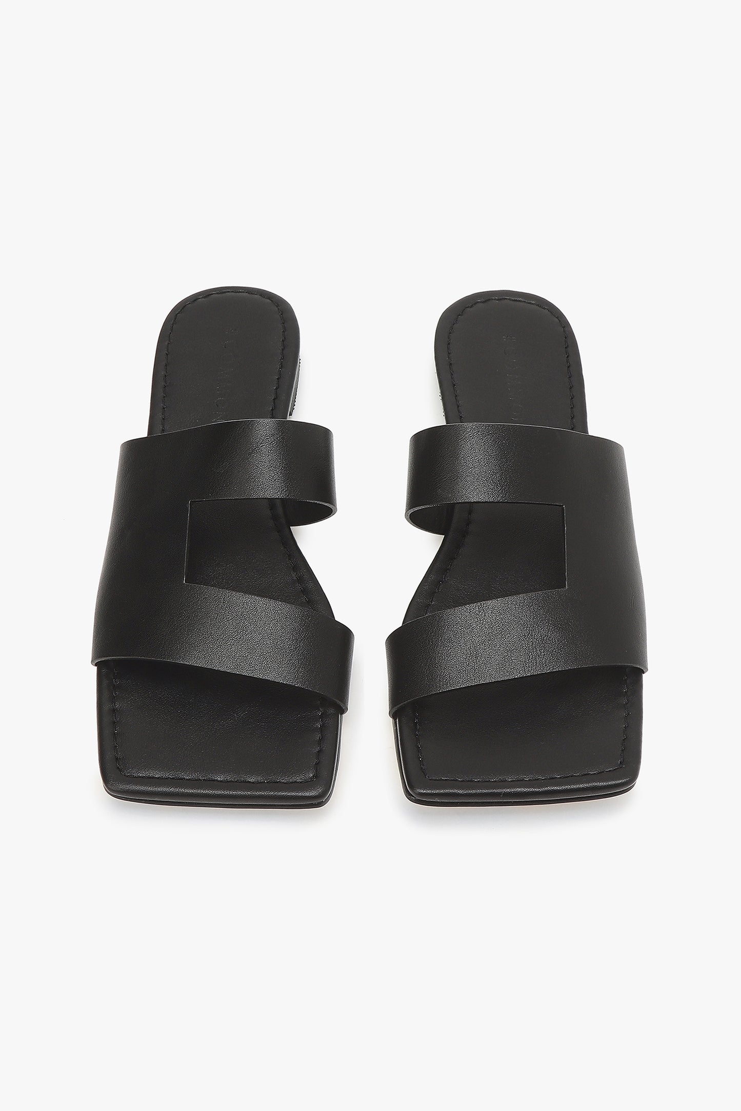 Cut Out Slide Sandals, Black