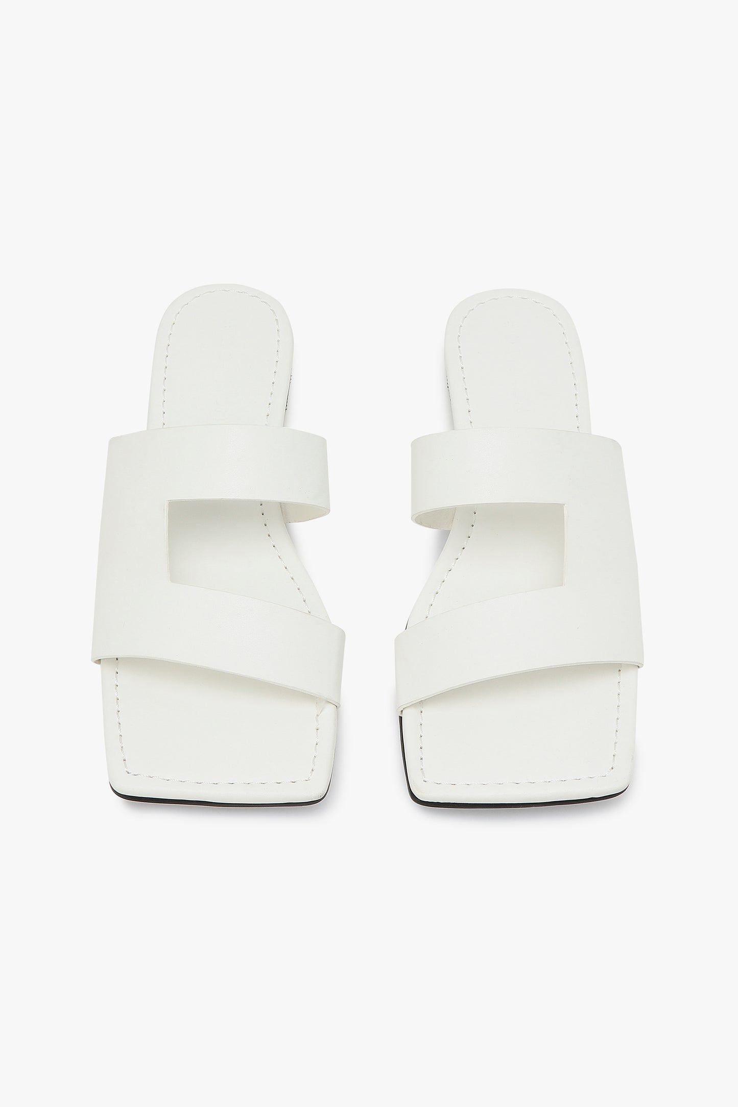 Cut Out Slide Sandals, White