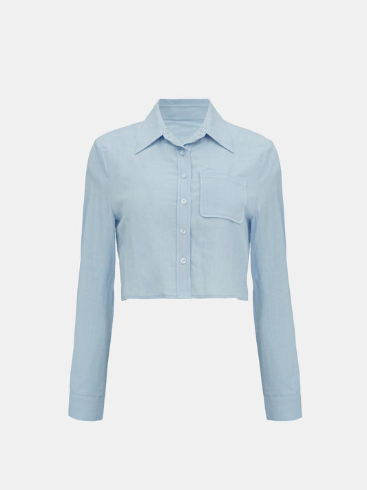 Cropped Suit Shirt, Oxford